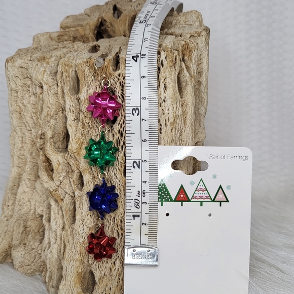 Bow Holiday Earrings - Picture 8 of 9